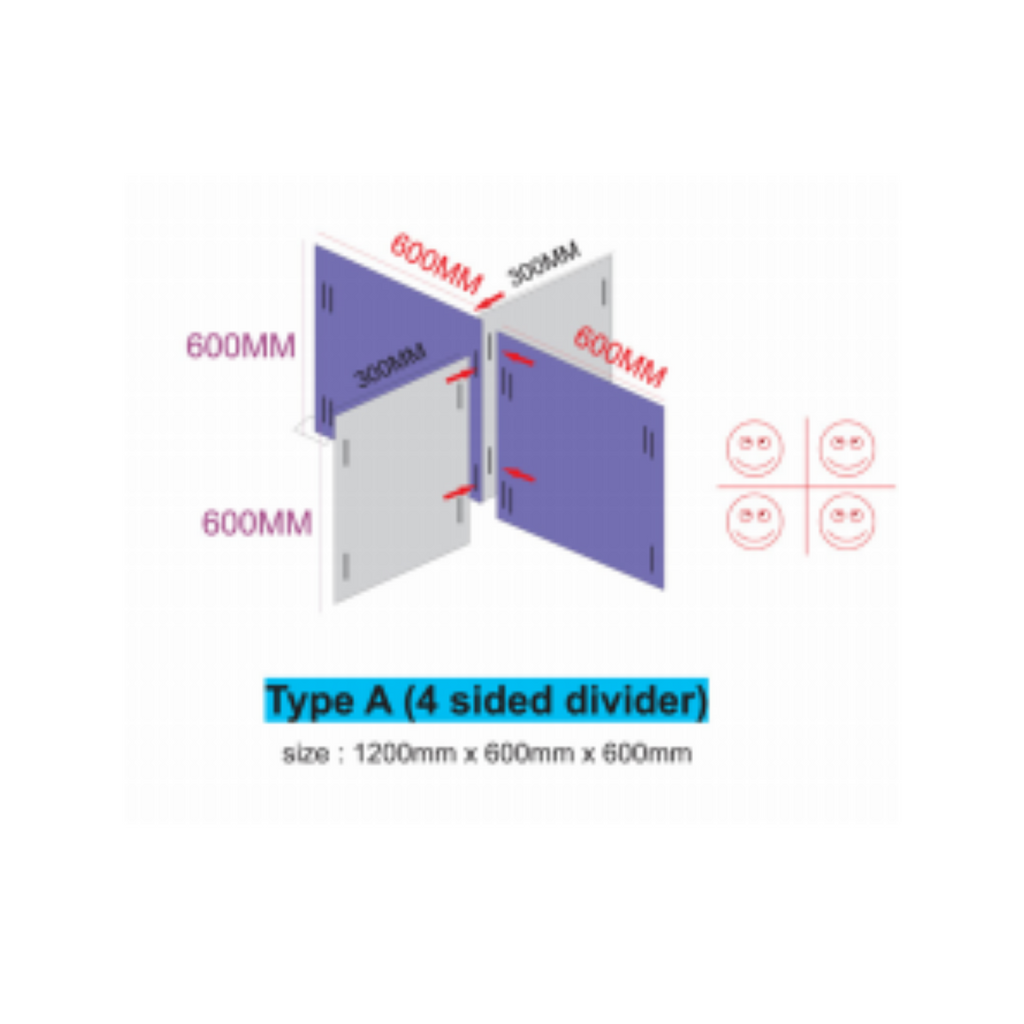 FIGHTBAC ACRYLIC DIVIDER (4 SIDED DIVIDER)