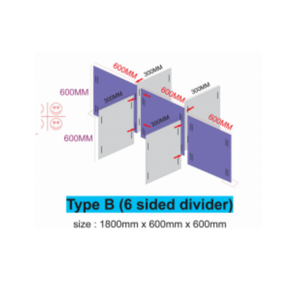 FIGHTBAC ACRYLIC DIVIDER (6 SIDED DIVIDER)